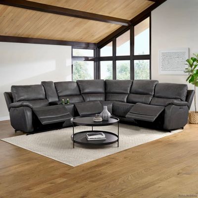 *New* - Gilman Creek - Wylder - 6-Piece Power Reclining Sectional - Leather