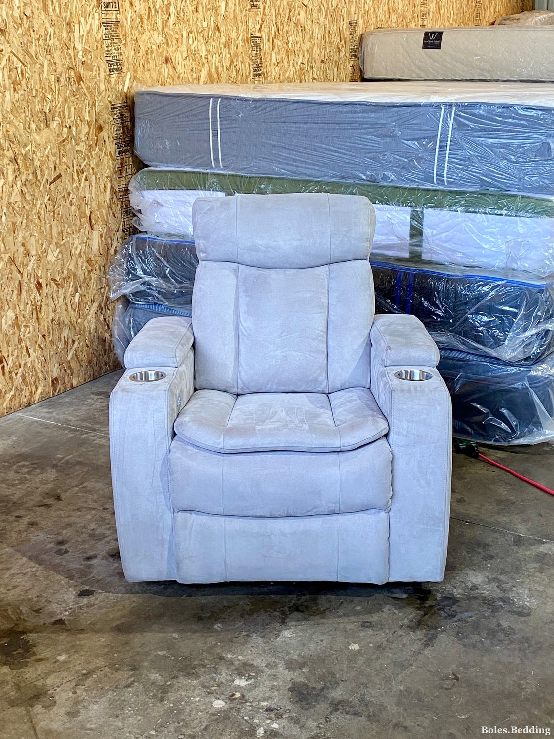 Abbyson Home - Karson - Home Theater Power Recliner - Light Gray