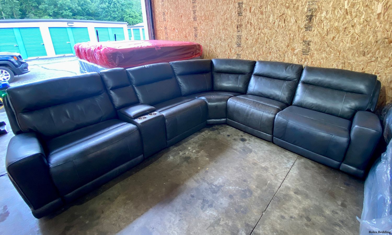 Gilman Creek - Lauretta - 6-Piece Power Reclining Sectional w/ Power Headrests - Leather - Charcoal