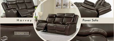 Gilman Creek - Harvey - Leather - Power Reclining Sofa w/ Power Headrests