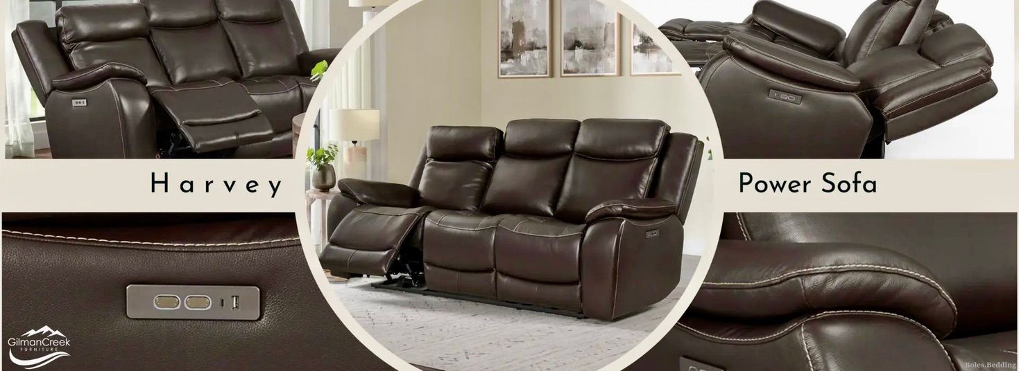 Gilman Creek - Harvey - Leather - Power Reclining Sofa w/ Power Headrests - Espresso