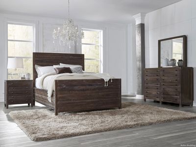 WW Furniture - The Torsten Collection - 5-Piece Bedroom Set - Queen - Vintage Mahogany Finish
