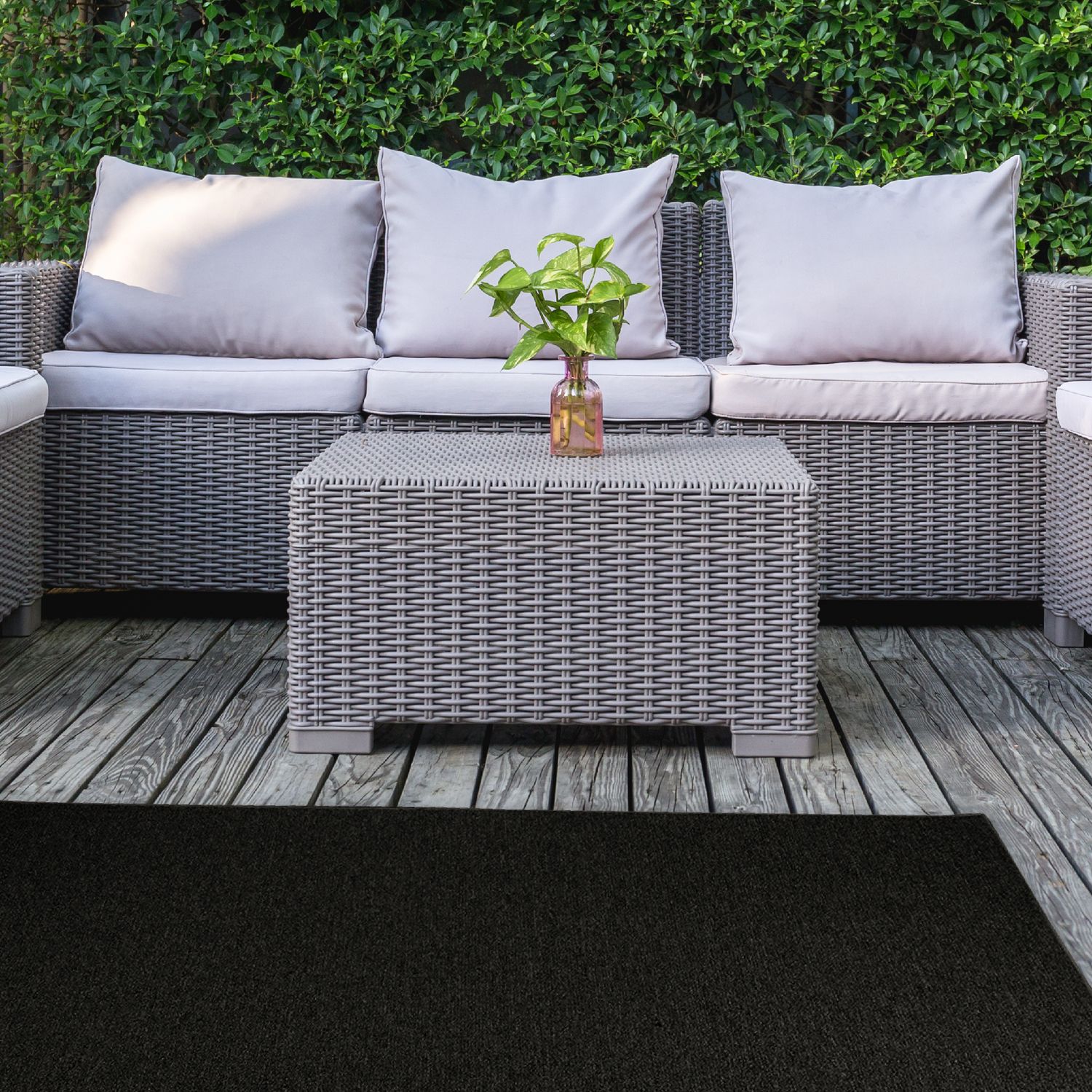 Furnish My Place Extra Large Indoor Outdoor Area Rug 20’ x 10’ Black