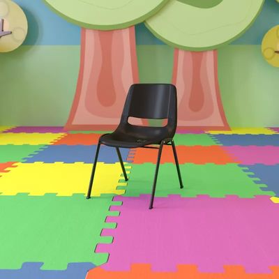 Flash Furniture Hercules Series Plastic Stackable Kids Chairs (Set of 5, Black)
