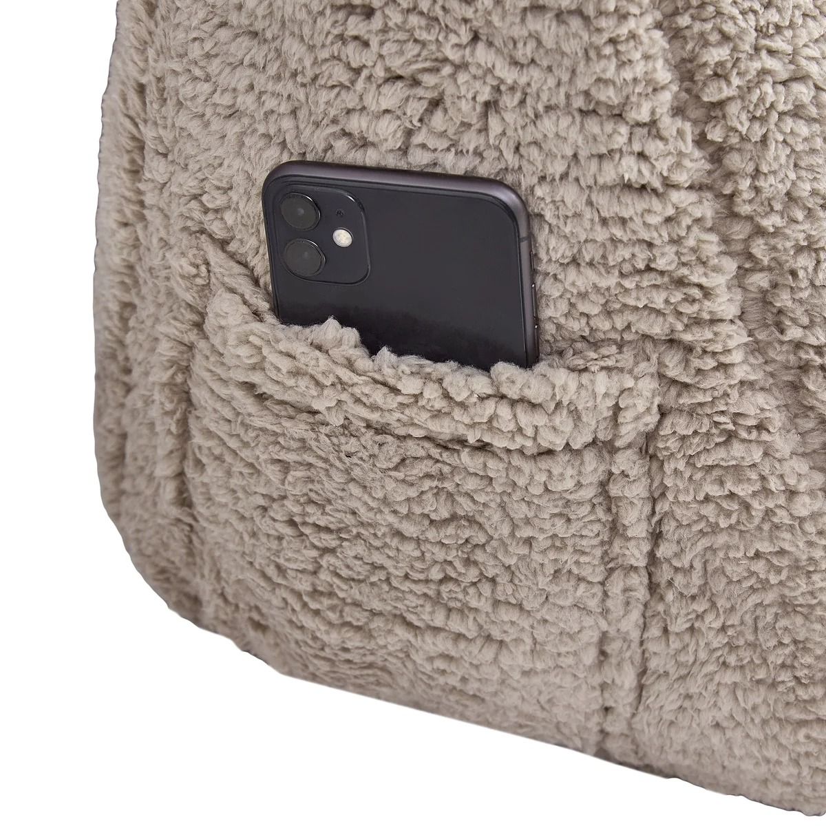 Casual Living Cozy Sherpa Wedge Pillow Beige Firm Support