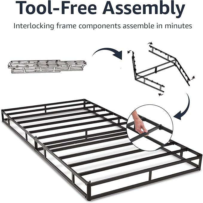 Amazon Basics Mattress Foundation Smart Box Spring Queen 7 Inch