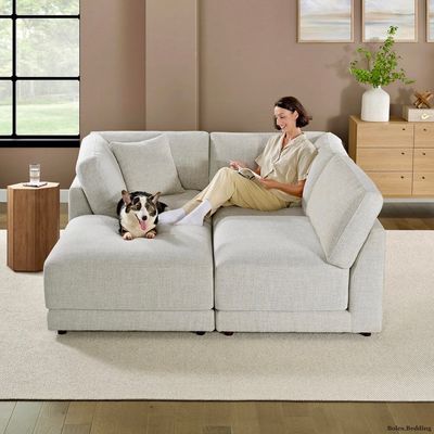 Aiden &amp; Ivy - Dayna - 4-Piece Modular Sectional - Light Gray