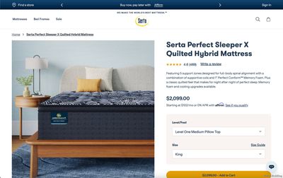 *NEW* - Serta - Perfect Sleeper X - Quilted Hybrid Pillow Top - Lexton - 14.25” - King Mattress