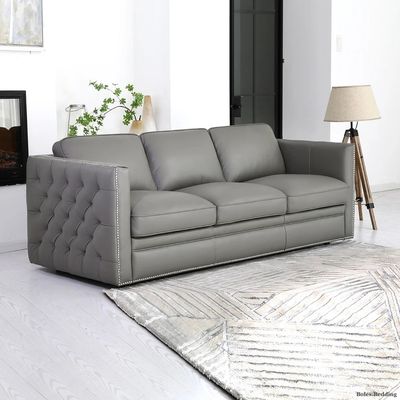 Simon Li - Jameston - Leather Sofa - Gray - [Matching Pair]