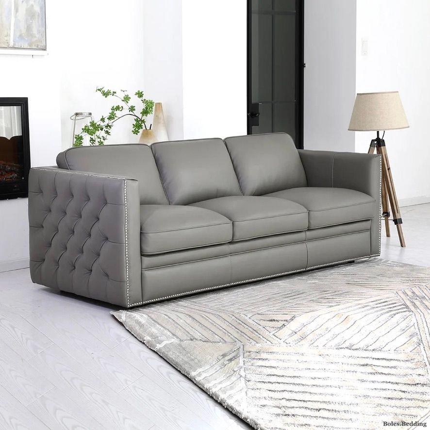 Simon Li - Jameston - Leather Sofa - Gray