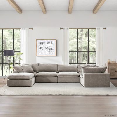 Aiden & Ivy Sereen 6-Piece Modular Sectional Taupe