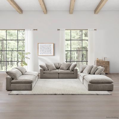 Aiden & Ivy Sereen 6-Piece Modular Sectional Taupe