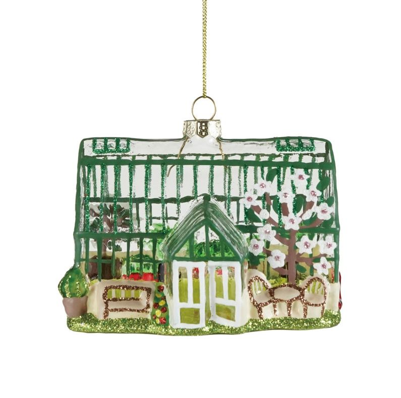 Handpainted Glass Greenhouse Ornament
