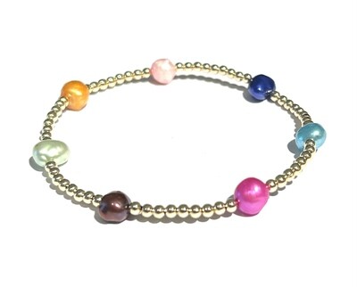 Multicolor Seven Barok Pearls Bracelet