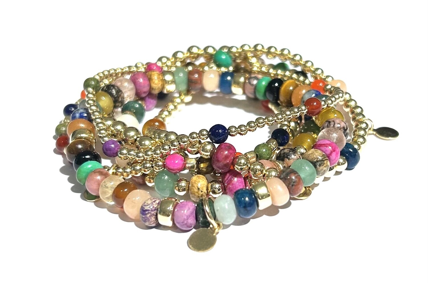 Multicolor Stones Set of 6 Bracelets