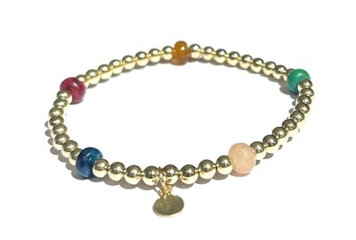 Multicolor Stones Golden Bracelet