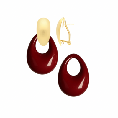 Earrings Wine Red Drops