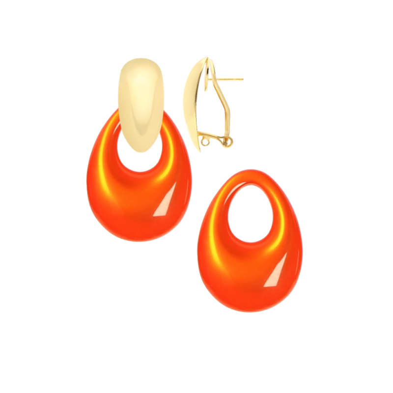 Earrings Silky Orange Drops