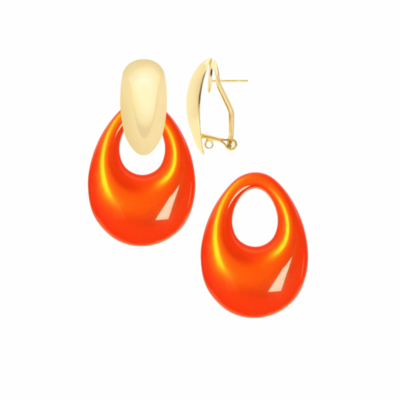 Earrings Silky Orange Drops