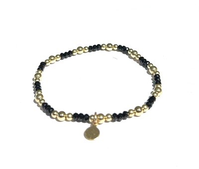 Black Onyx and Golden Bracelet