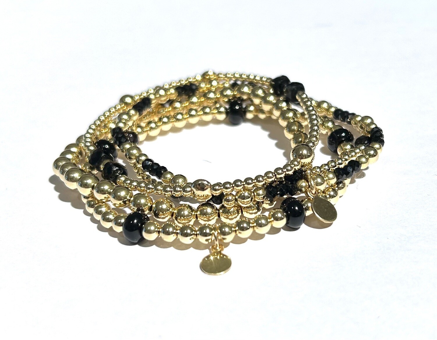 Black Onyx Stones Set of 5 Bracelets