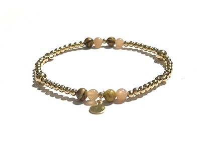Gold Bracelet with Moonstone Stones