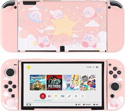 Nintendo Switch Protective Case Pink Kirby Themed
