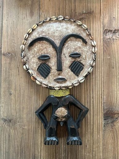African Ashanti Fertility Doll Yellow 46 CM X 26 CM