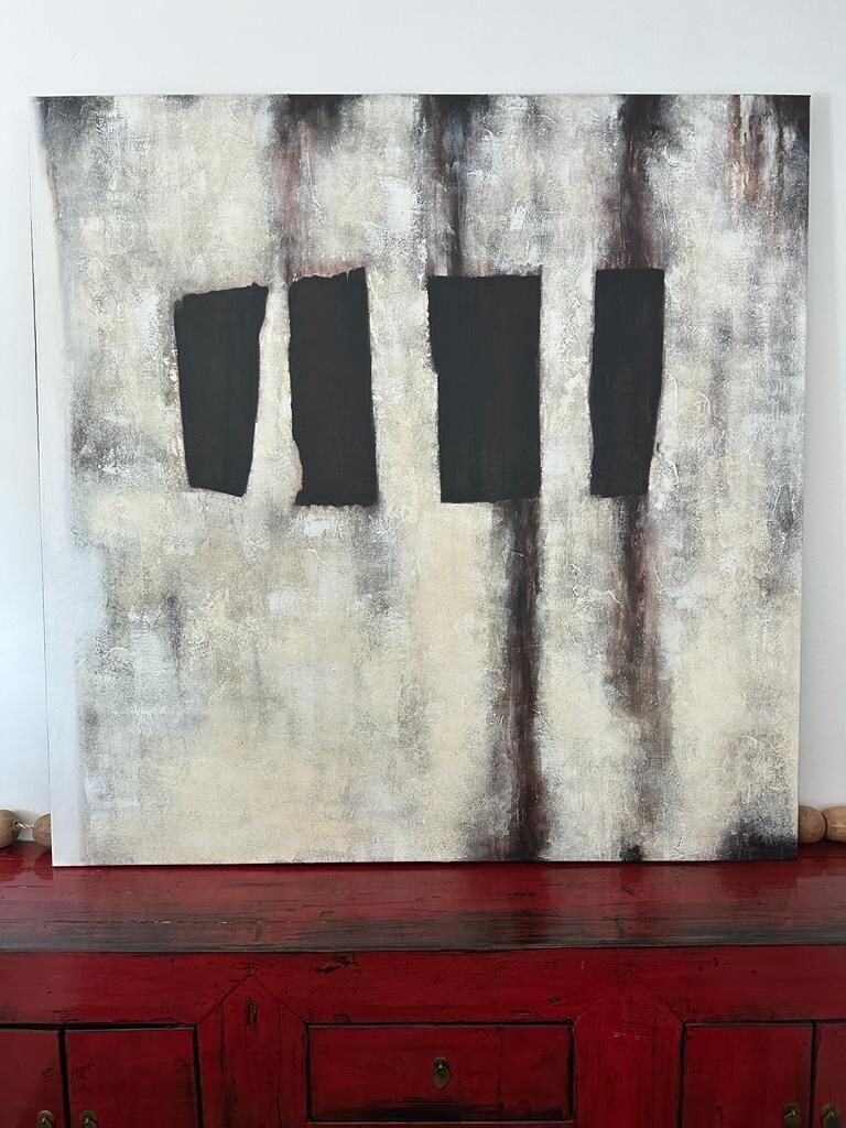 Abstract Painting Black / White 150 CM X 150 CM