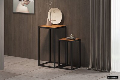 Madeire ensemble tables d&#39;appoints (Bois Magnolia)