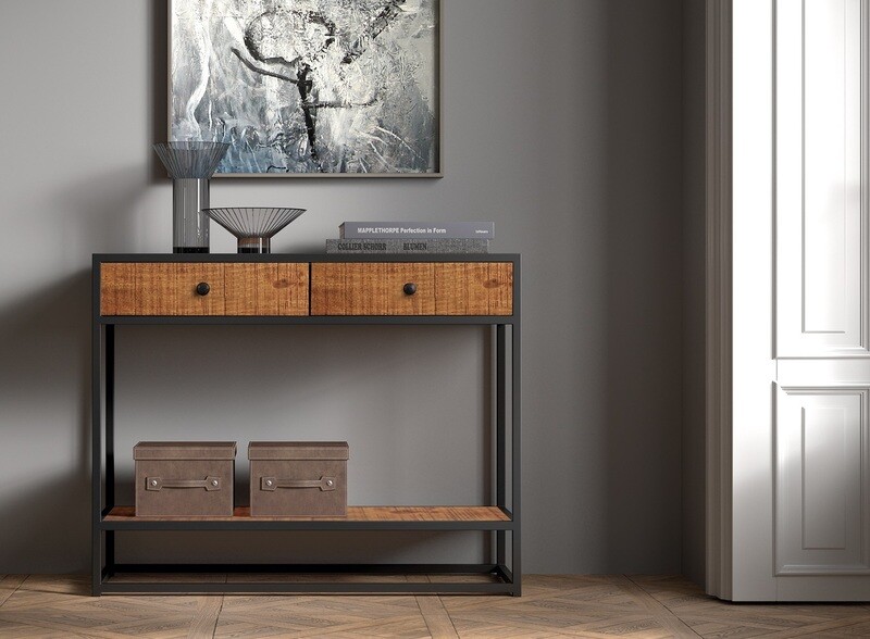Madeire Console 2 drawers 1 shelf (Mangolia wood)