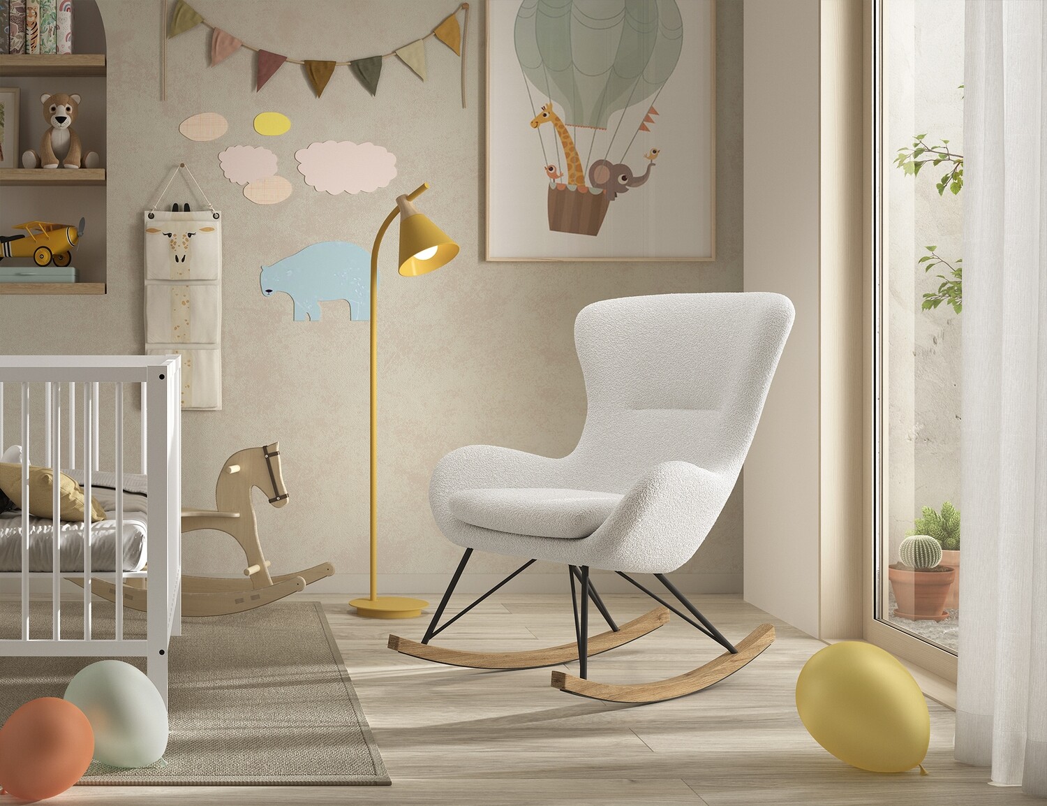 Rockie adulte rocking chair (Fabric bouclé)