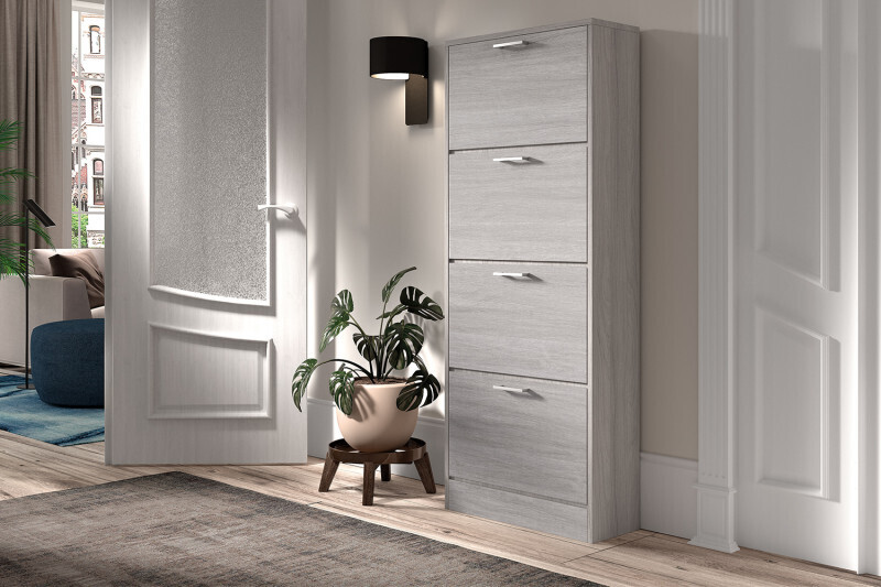 Shoe Cabinet Irni 4 (Grey Oak)