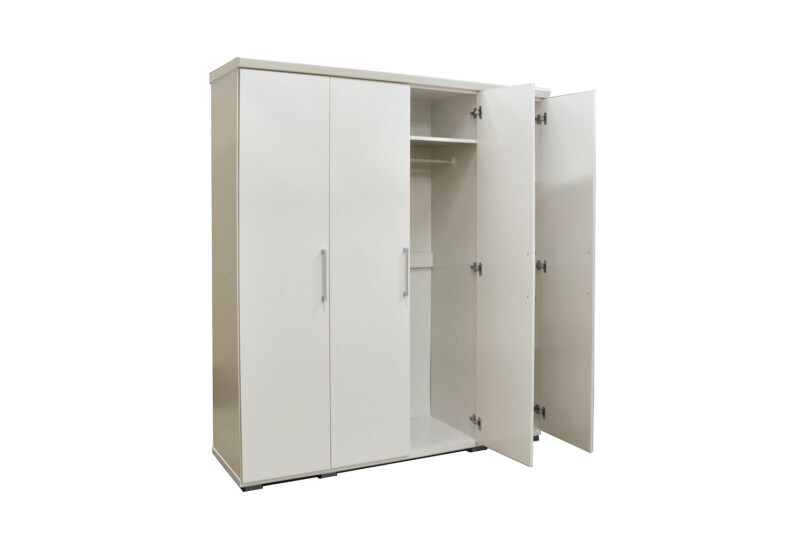 Keyi 4 deuren met hangbaar en legplanken (Wit) 160cm