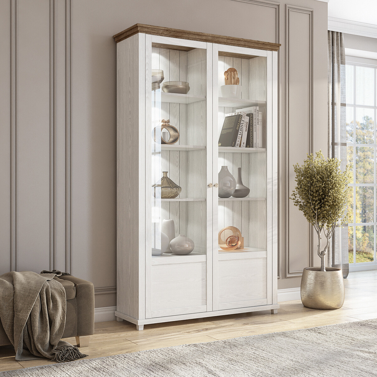 Evory (Abisko white) Showcase 2 door