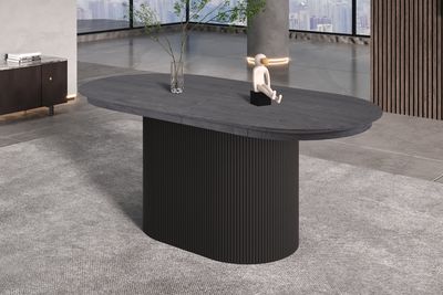 Lage oval extendable dining table (Dark brown)