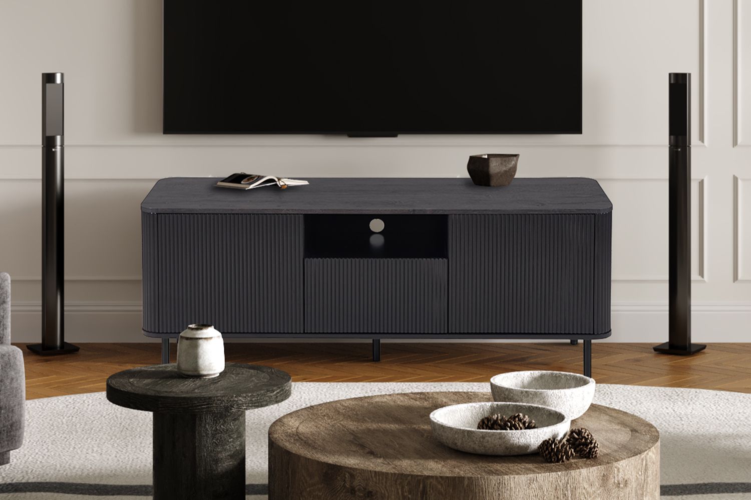 Lage TV stand 140cm Rectangular (Dark brown)