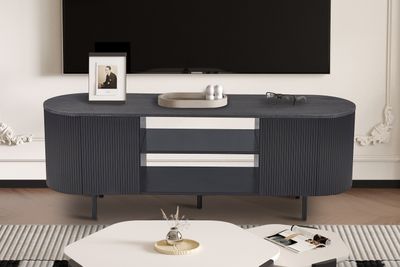 Lage TV stand oval 160cm (Dark brown)