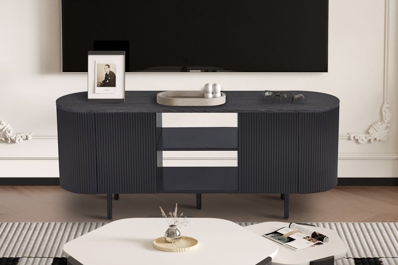 Lage TV stand oval 140cm (Dark brown)