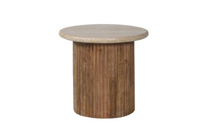 Louise small (Mango wood with travertine)