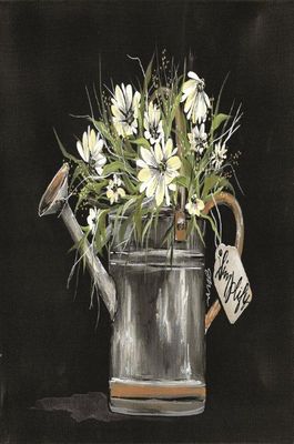 Watering can with flowers