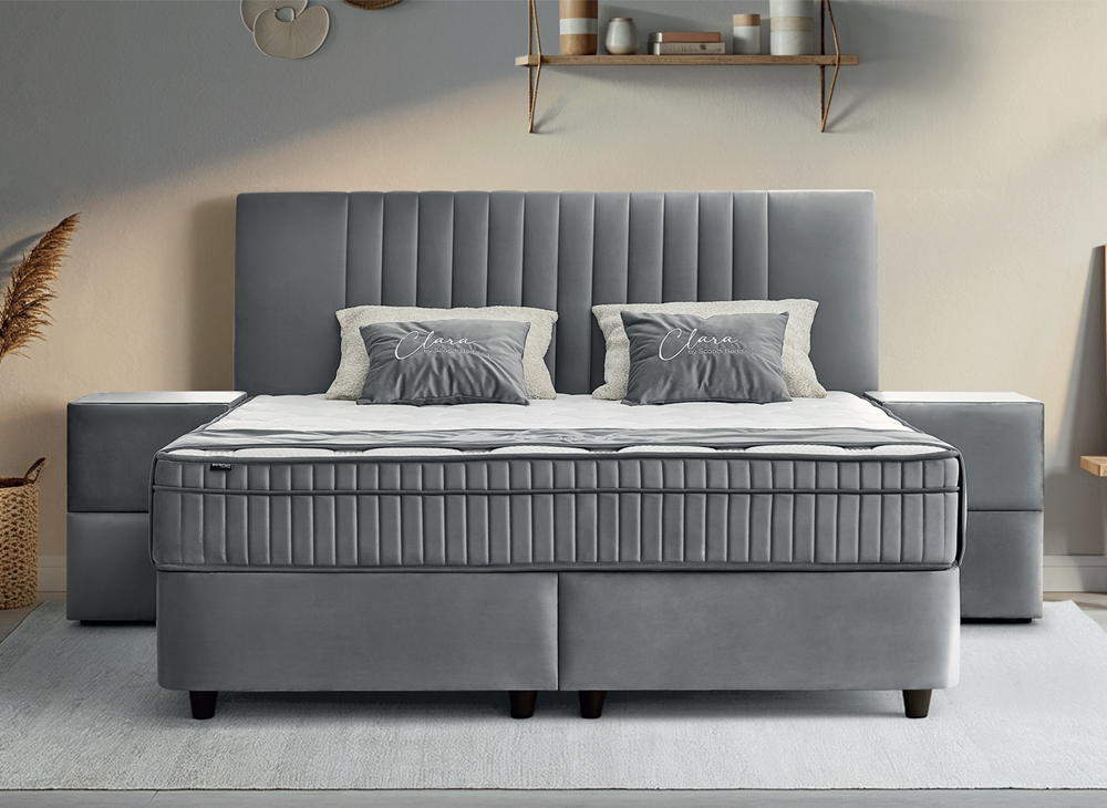 Clara (Grey) with mattress &amp; storage