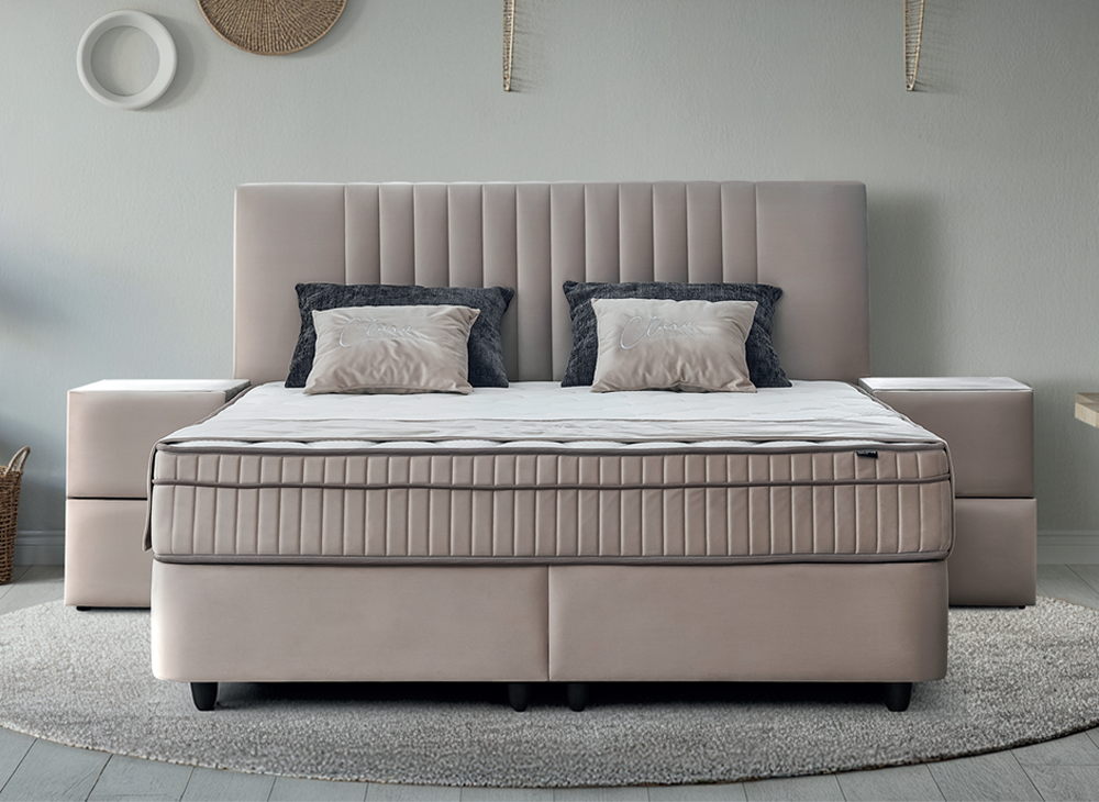 Clara (Beige) with mattress &amp; storage