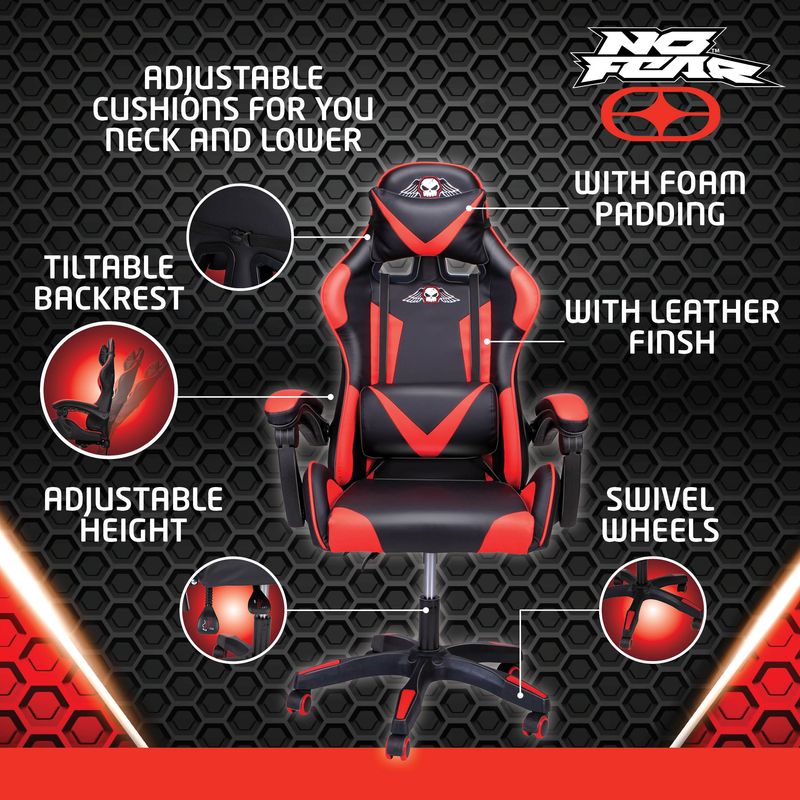 Gaming chair: Ange (Zwart &amp; Rood)