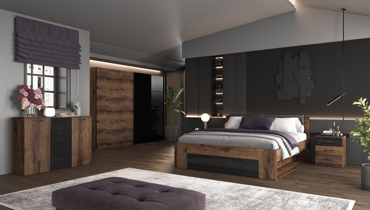 Galaxy wardrobe (Brown/Black)