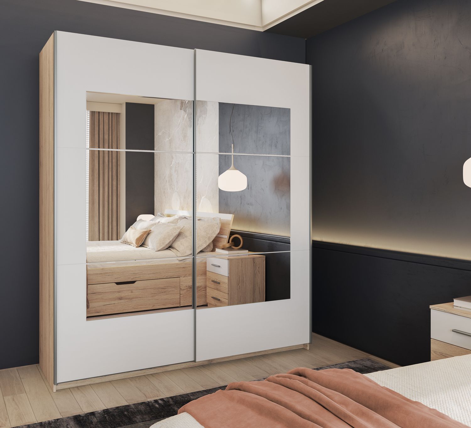 Bety wardrobe (Light San Remo/White)