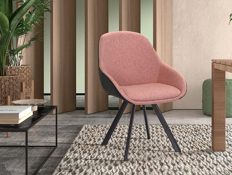 Jany (PU Black &amp; Fabric Pink)