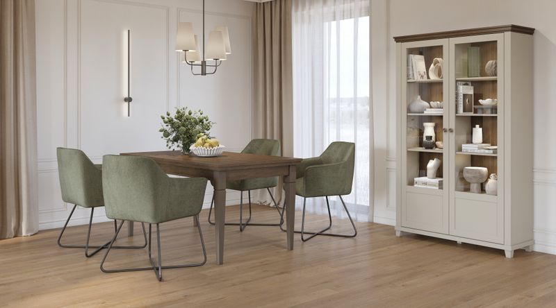 Evory (Diningroom) Beige mat &amp; Dark Oak