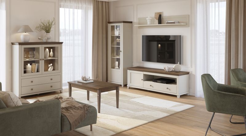 Evory (Eetkamer) Beige mat &amp; Donkereiken