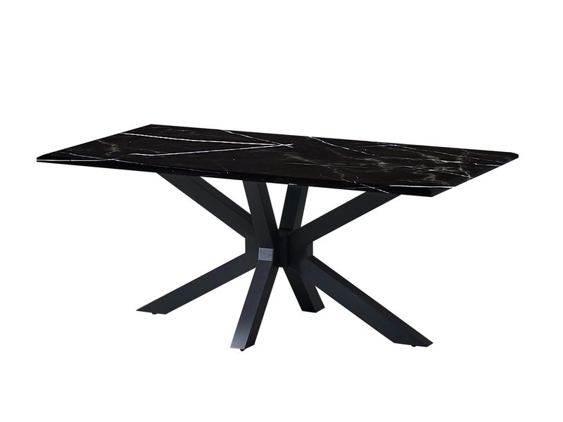 Brescia : table à manger 200x100cm (Marbre noir)